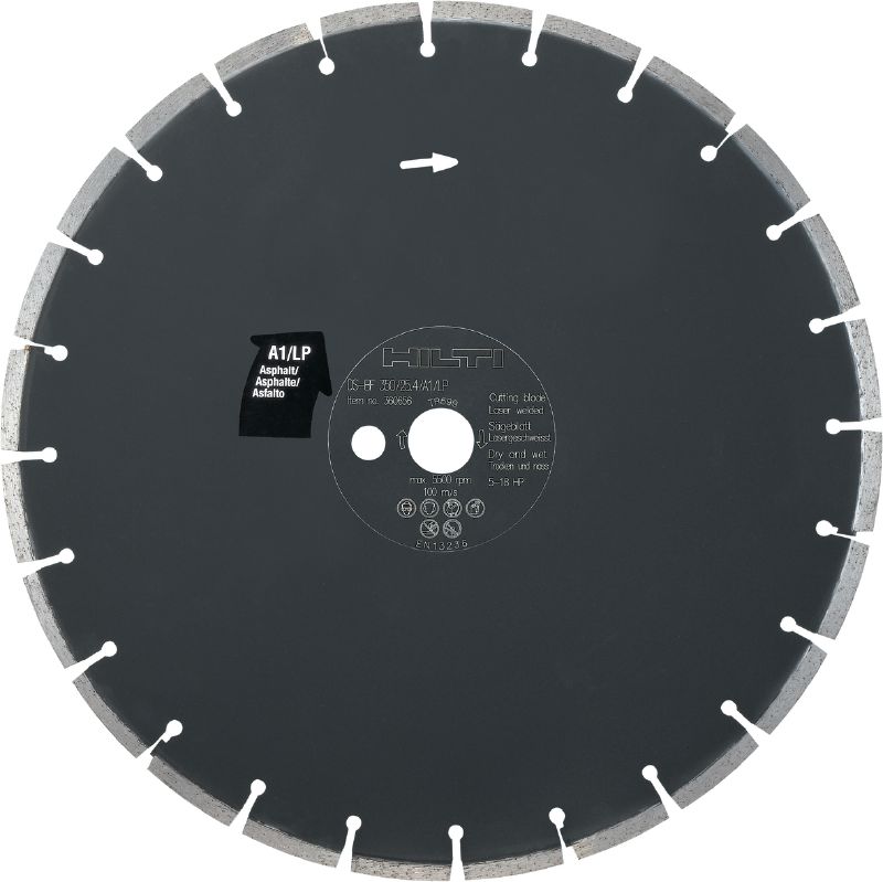 A1/LP Floor Saw Blade (Asphalt) Premium floor saw blade (5-18 HP) for floor sawing machines – designed for cutting asphalt