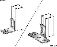 MQP-1-F Channel foot Hot-dip galvanised (HDG) channel foot for fastening channels to concrete in light/medium-duty applications