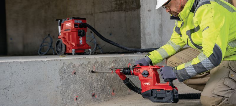 TE 30-22 cordless rotary hammer Powerful cordless SDS Plus (TE-C) rotary hammer with Active Vibration Reduction and Active Torque Control for concrete drilling and chiseling (Nuron battery platform) Applications 1