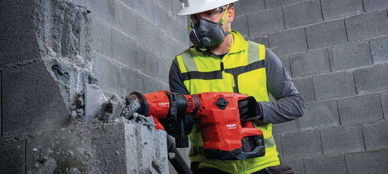 TE 500-22 SDS-Max cordless chipping hammer Cordless SDS Max (TE-Y) demolition and chipping hammer with Active Vibration Reduction for chiseling concrete or masonry (Nuron battery platform) Applications 1