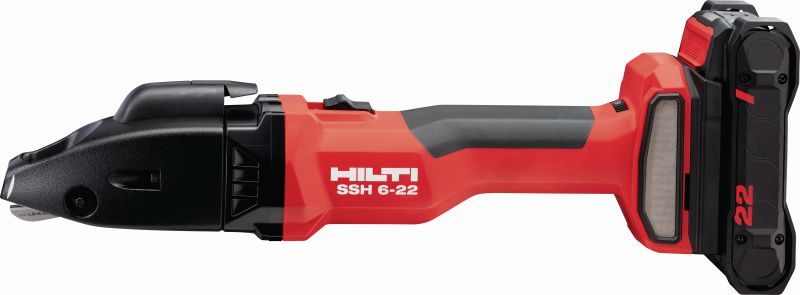 SSH 6-22 cordless metal shears Cordless double cut shear for fast cuts in sheet metal and profiles up to 2.5 mm│12 Gauge – with Hilti SSH CS blades included (Nuron battery platform)